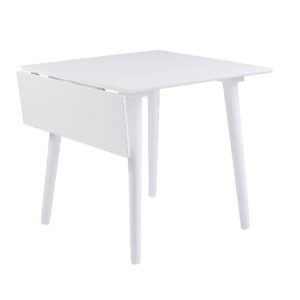 Lotta litet klaffbord 80 cm i vitt från Rowico. Matbord i stilren skandinavisk design. Fäll ut bordskivan vid behov och få ett större bord med plats för fler.