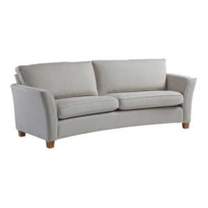 Valencia från Bröderna Anderssons är en kvalitetssoffa med en tidlös design. Här som enfärgad svängd 3-sits soffa.