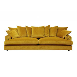 Det träffande namnet All In sammanfattar denna generösa soffa från Burhéns. Många kuvertkuddar i ryggen och fluffigt dun ger en härlig soffa.