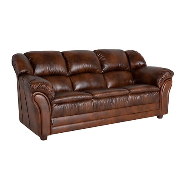 Bali 3-sits soffa i brunt läder. Tillverkad av Möbelform.