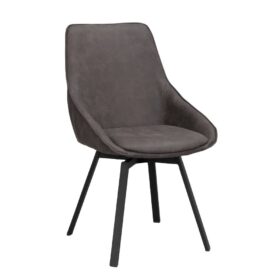 Alison stol med snurrfunktion från Rowico. Här i ett tåligt mörkgrått microtyg och med ben i svart metall. Alison har en stoppad sits med hög sittkomfort i kupad design.