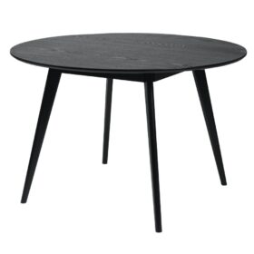 Yumi runt matbord 115cm från Rowico i svart lackad massiv/fanerat trä.