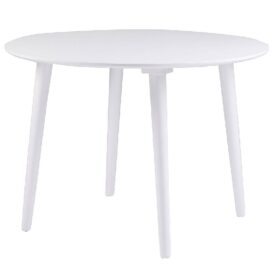 Yumi runt matbord 115cm från Rowico i vit lackad MDF och massiv trä.