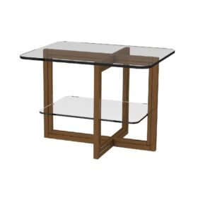 Brutus lampbord Brown Oak med stilrent underrede och två glasskivor. Enkel och luftig design. Från Englesson.