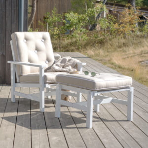 Alternative view of Fri form låg pall i vit aluminium