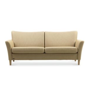 3-sits Duo soffa System+ med armstöd Oda. Klädd i beige tyg, tillverkad av Brunstad.