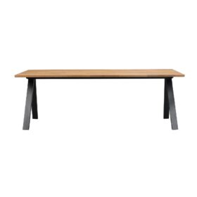 Carradale matbord 220 cm i ek med svarta V-ben från Rowico.