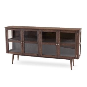 Löderup sideboard vitrin i glas och rökoljad ek. Från Torkelson.