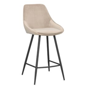 Sierra barstol från Rowico i beige sammets tyg. Sitthöjd 67 cm.