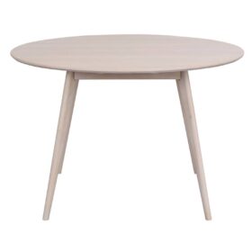 Yumi runt matbord 115cm från Rowico i lackad massiv/fanerad vitpigmenterad ek.