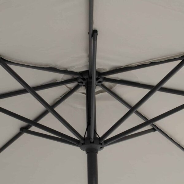 Detaljbild på Sun Line parasoll, ljusgrått.