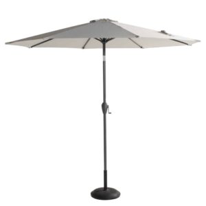 Sun Line parasoll i ljusgrått har diameter 270 cm och är vinklingsbart. Från Hartman.