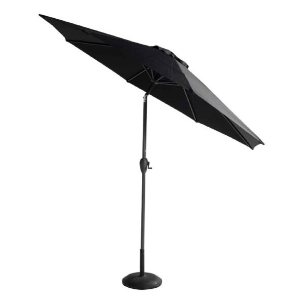 Sun Line parasoll i svart har diameter 270 cm och är vinklingsbart. Från Hartman.
