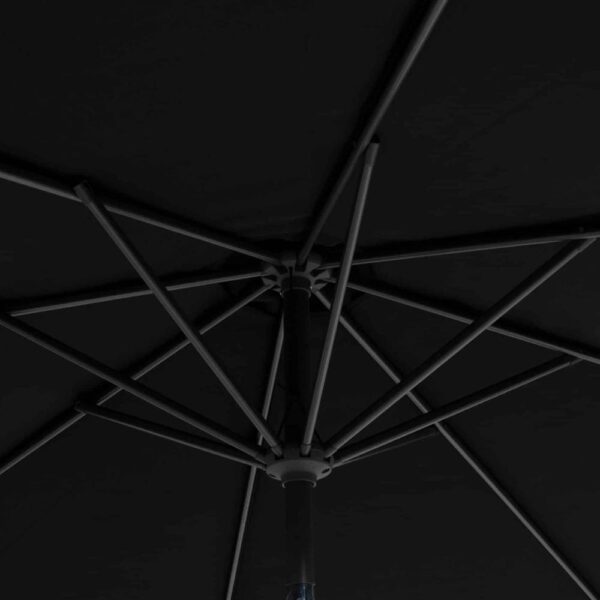 Detaljbild på Sun Line parasoll, svart.