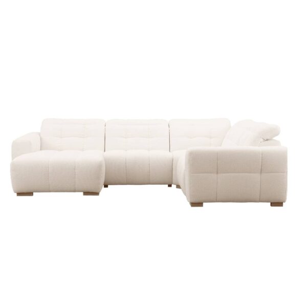 Beach byggbar reclinersoffa från Vilmers. Här i en vinkelvariant med divan i beige tyg.