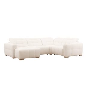Beach byggbar reclinersoffa från Vilmers. Här i en vinkelvariant med divan i beige tyg.
