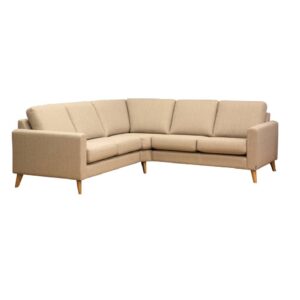 Twist hörnsoffa från Burhéns. Modulsoffa med bekväm sittkomfort. Här i beige tyg.