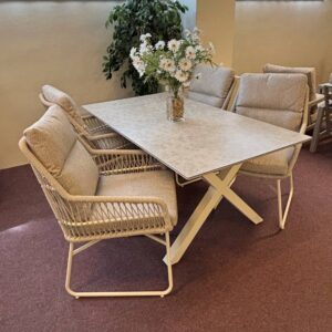 Viola matgrupp aluminium creme/beige