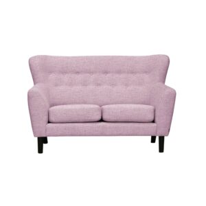 Gilbert 2-sits soffa med hög knappad rygg. En flört med 50-talets designspråk. Tillverkad av Burhéns.