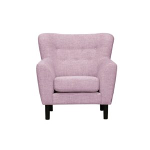 Gilbert fåtölj med knappad rygg. En flört med 50-talets designspråk. Tillverkad av Burhéns.