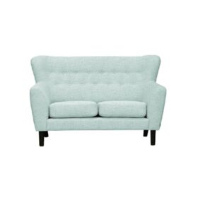 Gilbert 2-sits soffa med hög knappad rygg. En flört med 50-talets designspråk. Tillverkad av Burhéns.