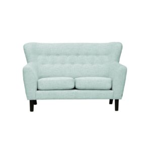 Gilbert 2-sits soffa med hög knappad rygg. En flört med 50-talets designspråk. Tillverkad av Burhéns.