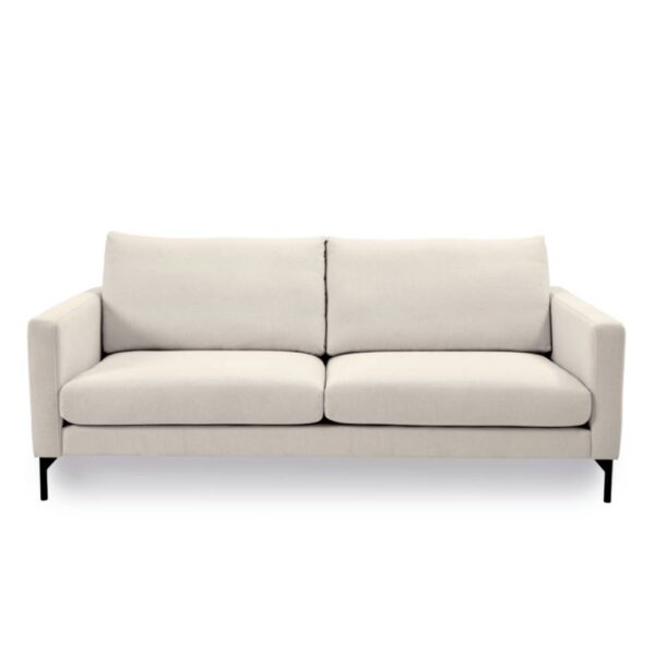 Båstad 2-sitssoffa i ljusbeige tyg. Tillverkad av svenska Möbelform.