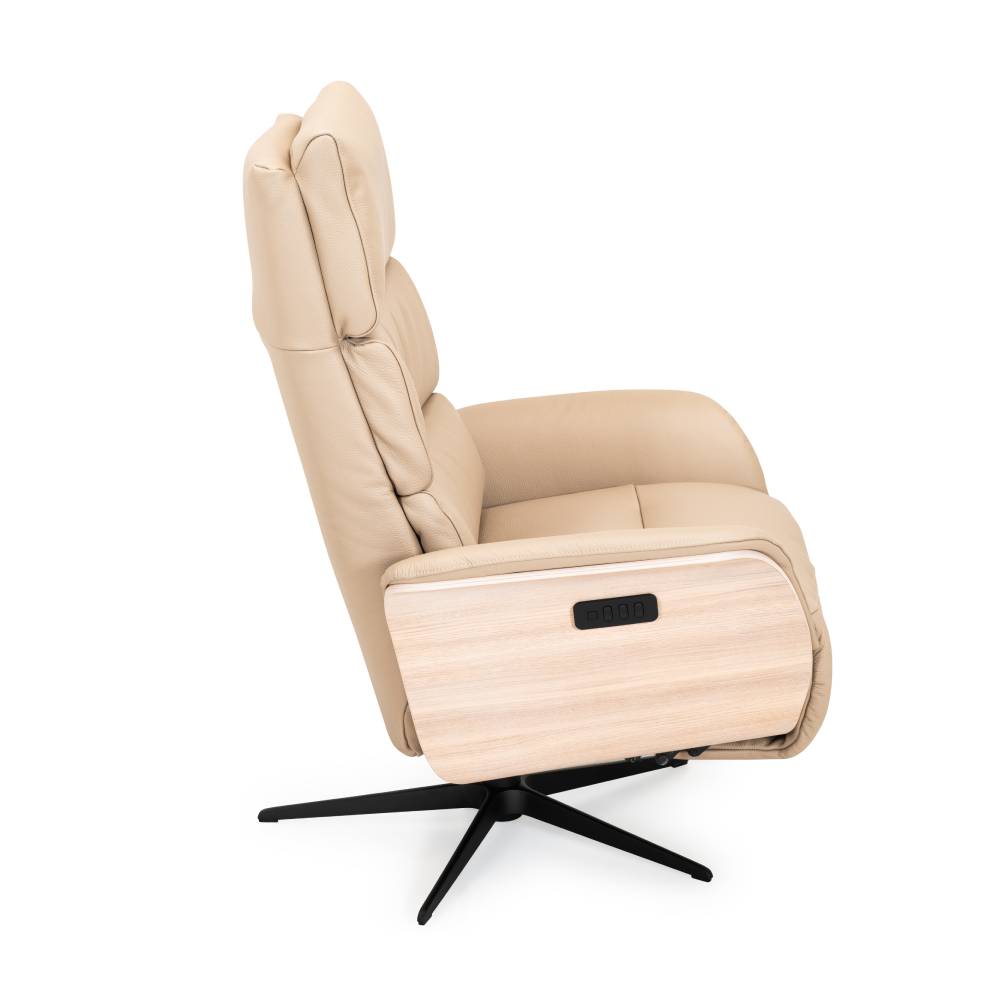 Århus elfåtölj med inbyggd fotpall, skinn - Bild 5