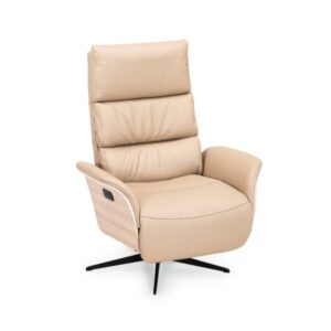 Århus elfåtölj med inbyggd fotpall, skinn