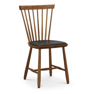 Lyckås pinnstol ek, svart skinn