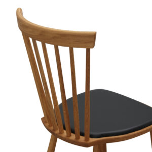 Alternative view of Lyckås pinnstol ek, svart skinn