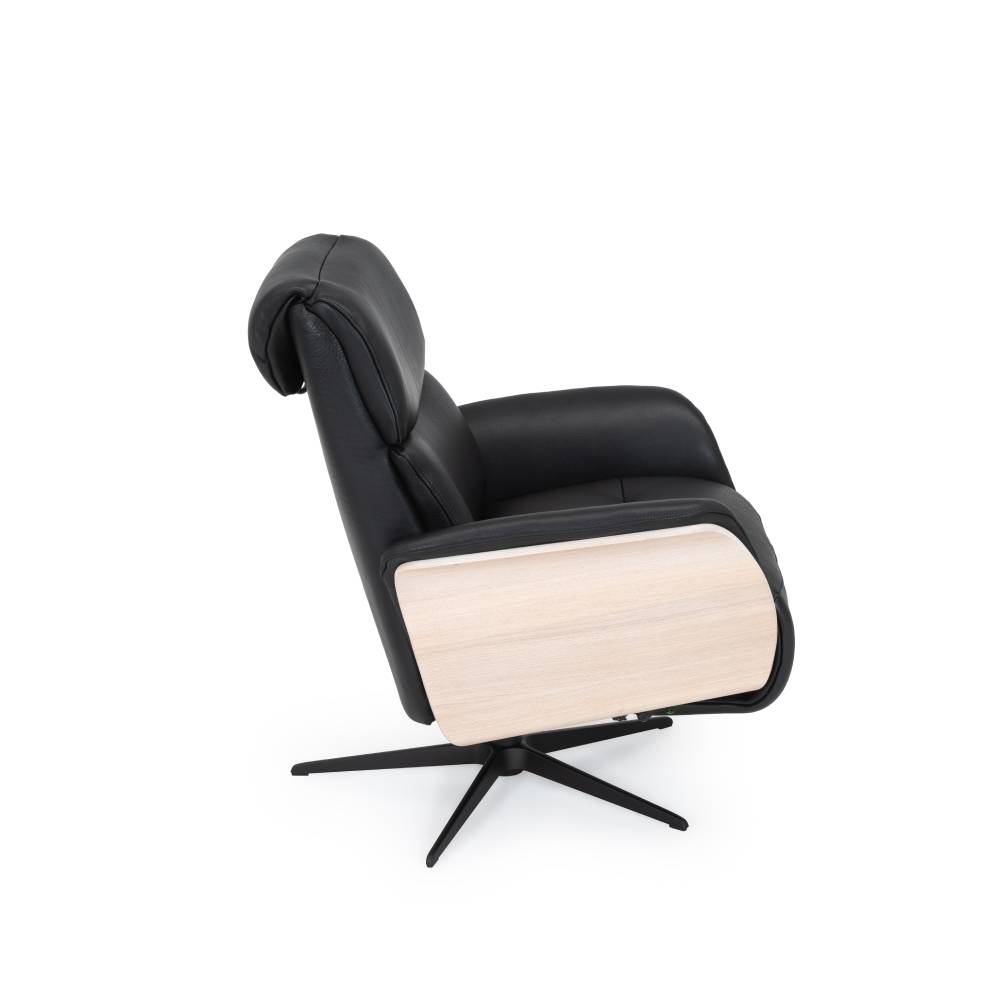 Odense fåtölj med inbyggd fotpall, skinn - Bild 3