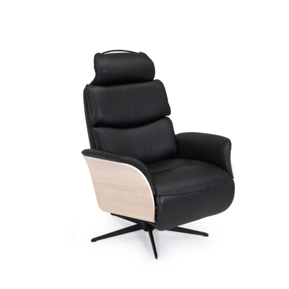 Odense fåtölj med inbyggd fotpall, skinn - Bild 2