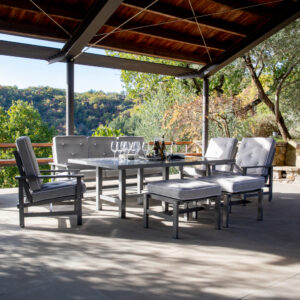 Alternative view of Fri form låg pall i grå aluminium