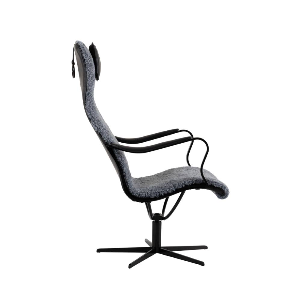 Chic metall fåtölj fårskinn Scandinavian Grey - Bild 2